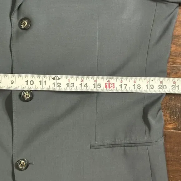HUGO BOSS 2 Piece Suit 44 L Einstein Sigma 3‎ Button Cerutti 1881 Blue Green